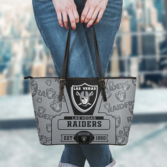 Las Vegas Raiders Leather Tote Hand Bag and Purse Set BB09