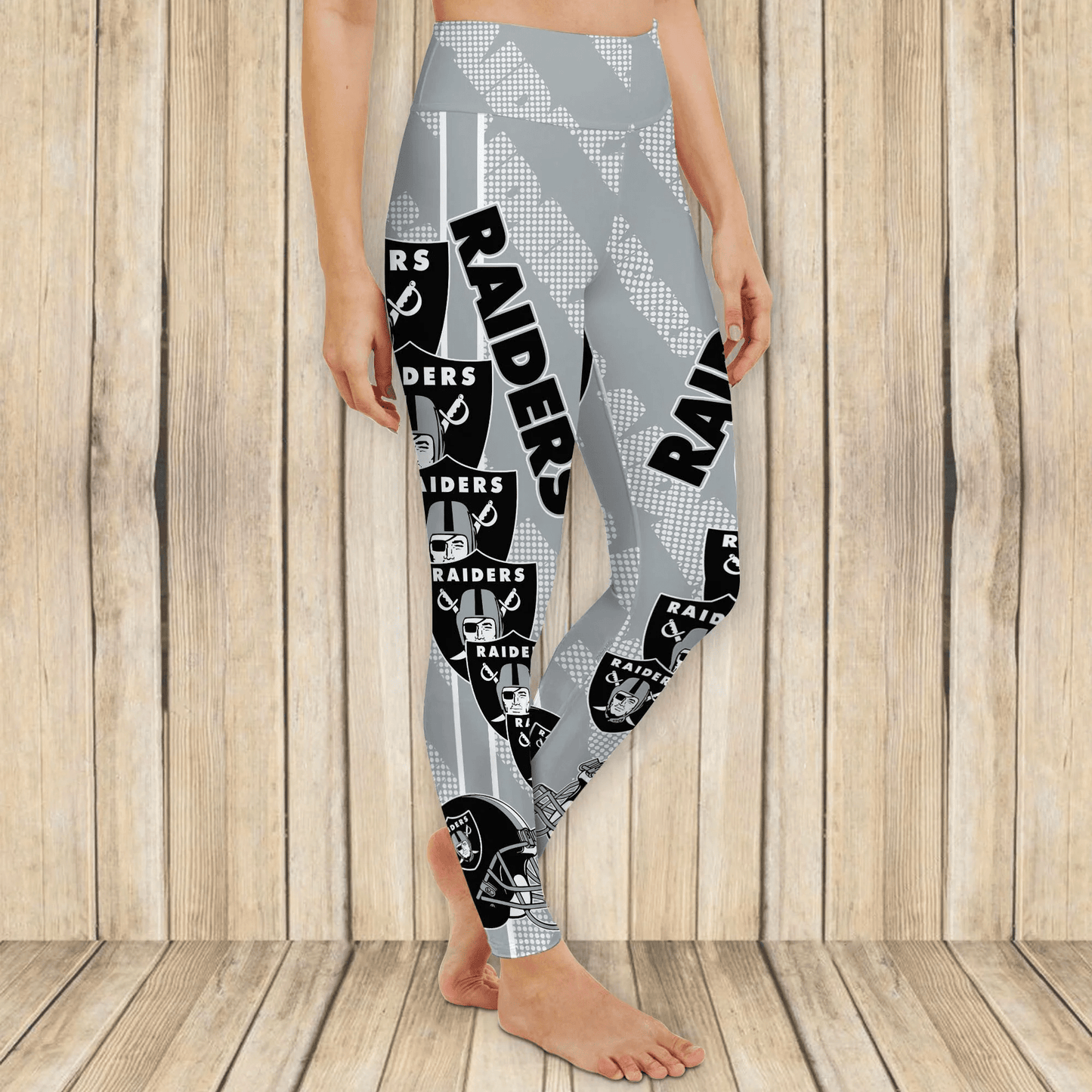 Las Vegas Raiders Leggings And Criss Cross Tank Top BG23