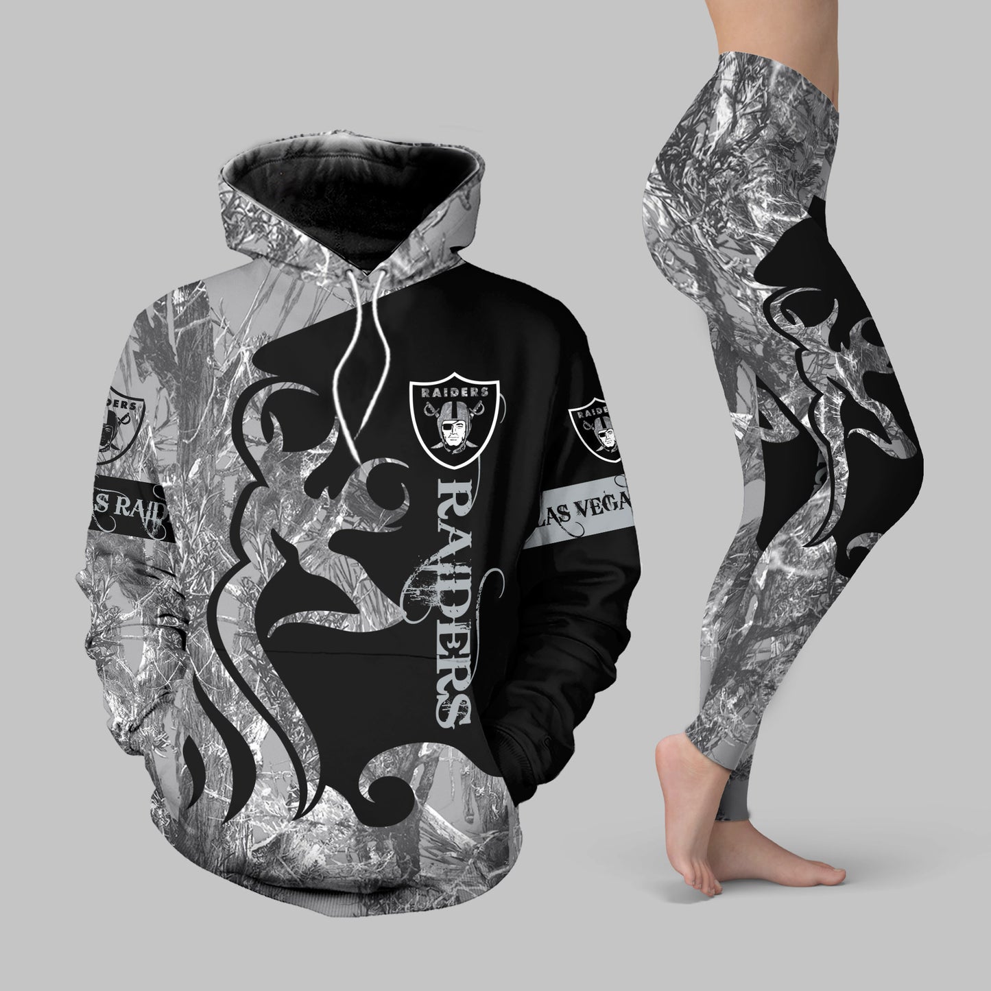 Las Vegas Raiders Leggings And Hoodie BG54