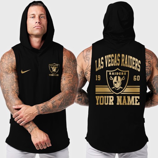 Las Vegas Raiders Men Workout Hooded Tank Top AZMGSH049