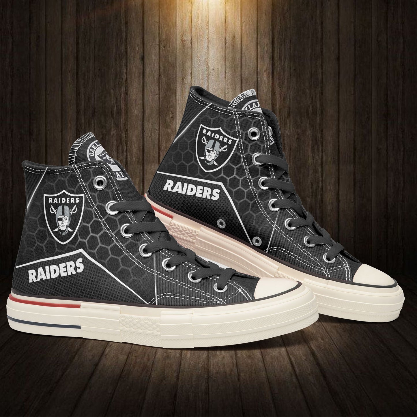 Las Vegas Raiders New High Top Canvas Shoes 09