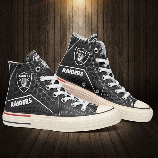 Las Vegas Raiders New High Top Canvas Shoes 09