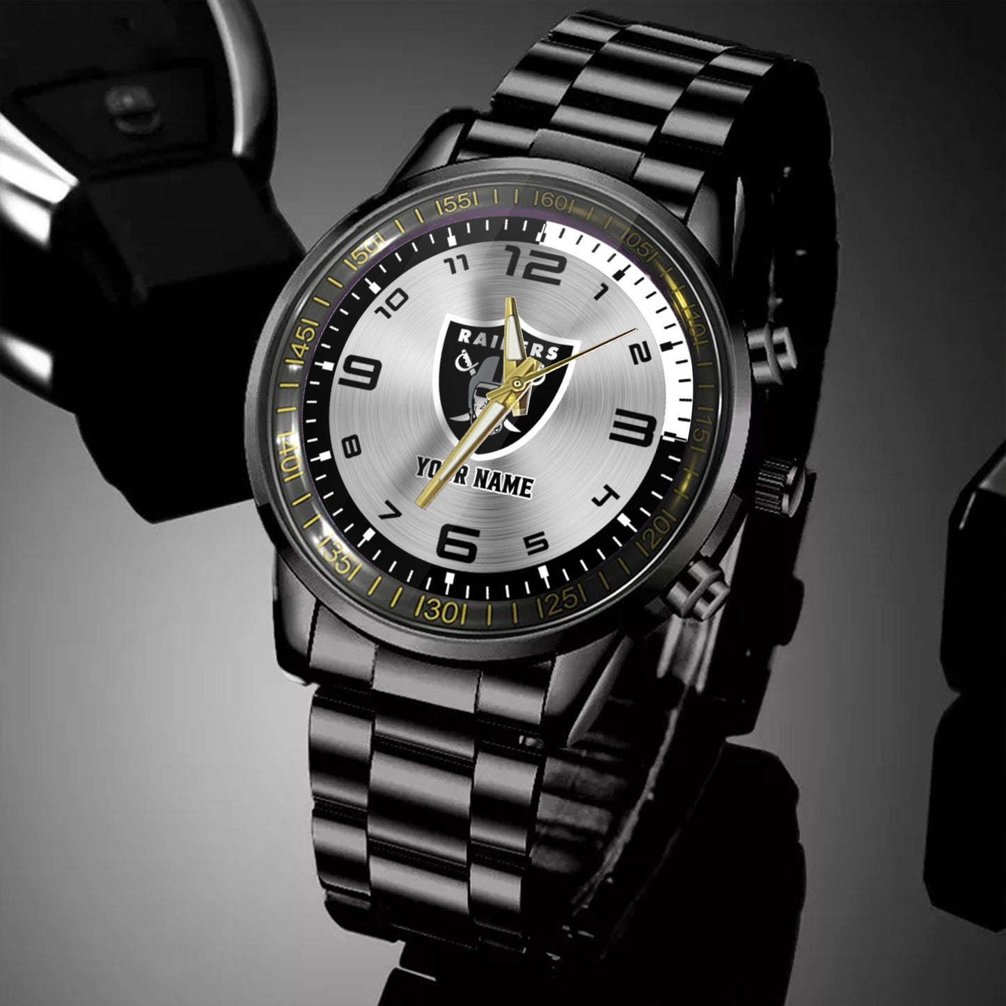 Las Vegas Raiders Black Fashion Watch Gifts For Sport Fans AZWATCH017