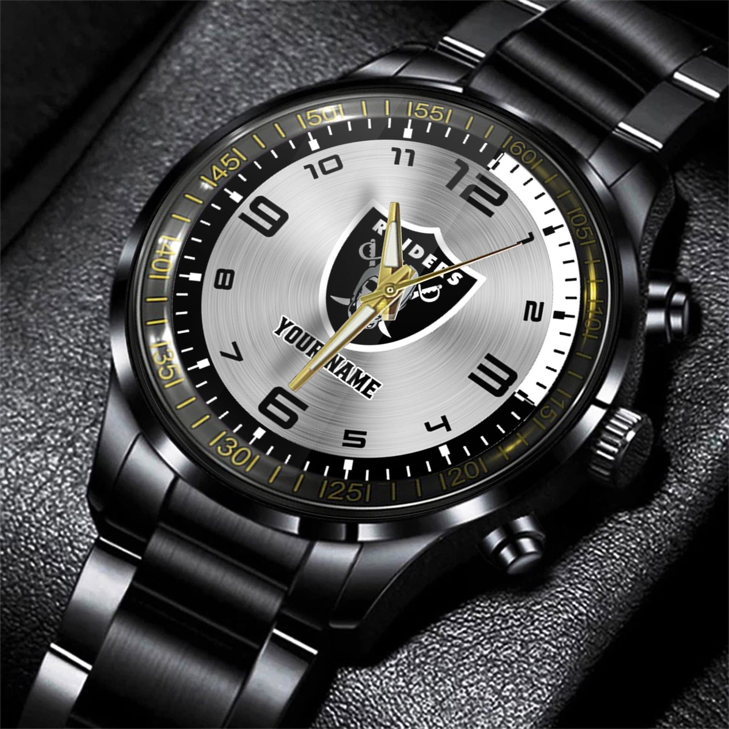 Las Vegas Raiders Black Fashion Watch Gifts For Sport Fans AZWATCH017