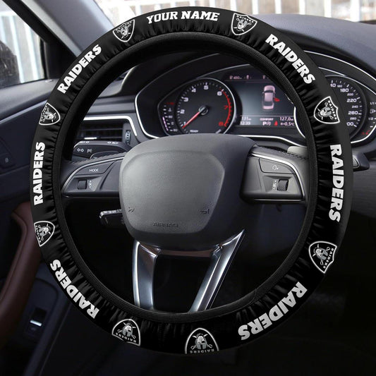 Las Vegas Raiders Personalized 3D Steering Wheel Cover 80