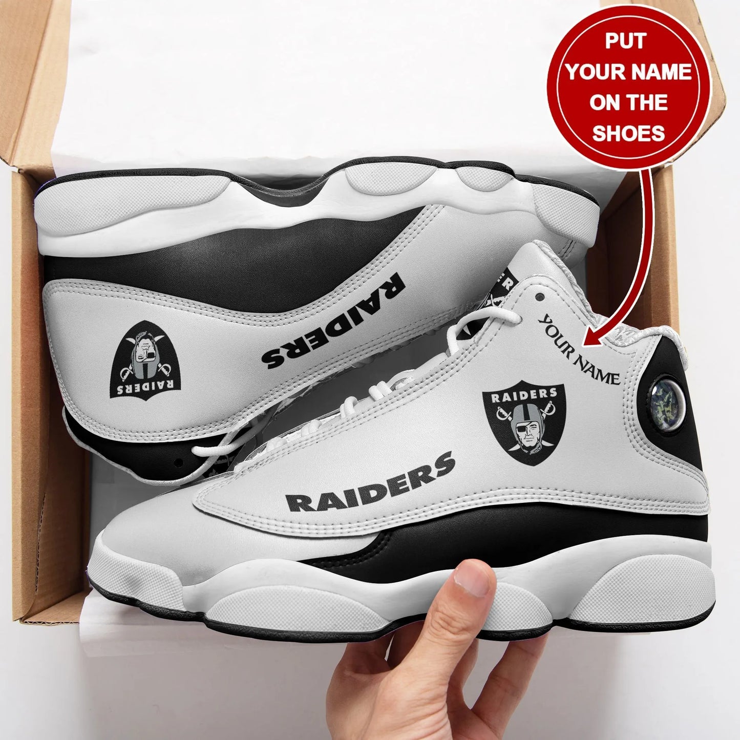 Las Vegas Raiders Personalized Air JD13 Sneakers 027