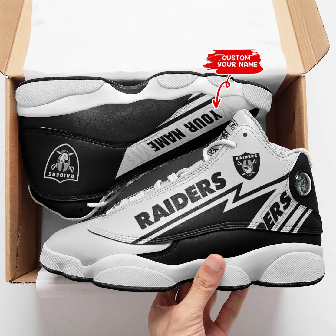 Las Vegas Raiders Personalized AJD13 Sneakers BG187