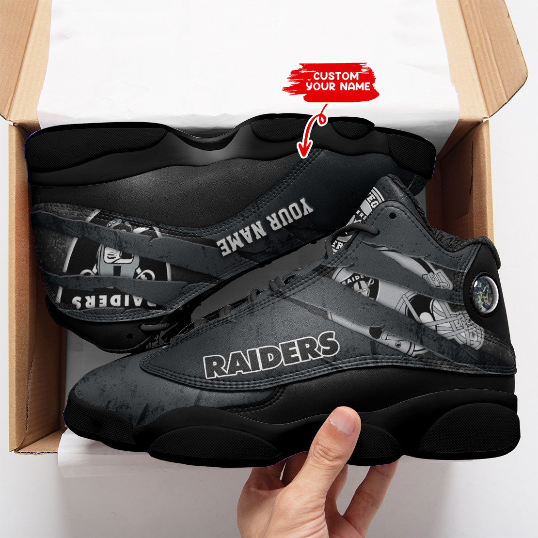 Las Vegas Raiders Personalized AJD13 Sneakers BG201