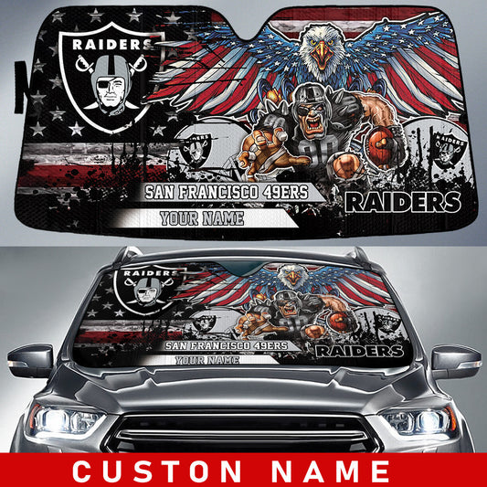 Las Vegas Raiders Personalized Auto Sun Shade BG118