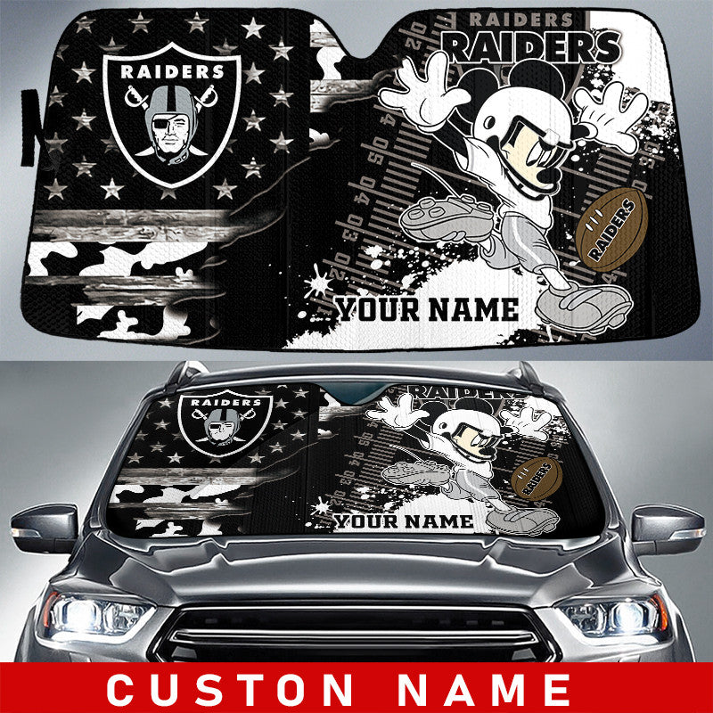 Las Vegas Raiders Personalized Auto Sun Shade BG123