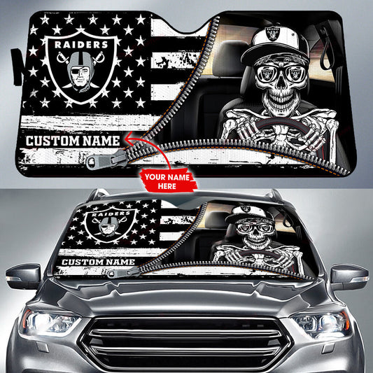 Las Vegas Raiders Personalized Auto Sun Shade BG78