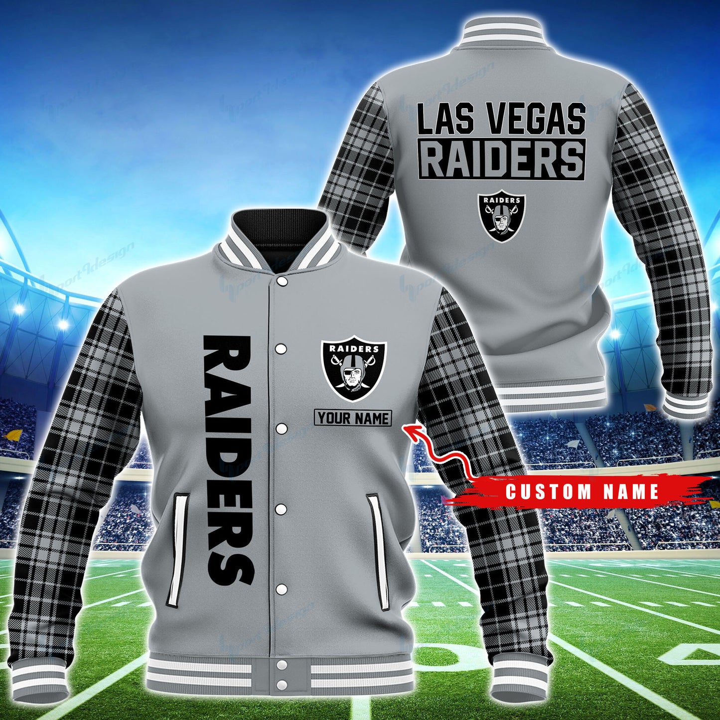 Las Vegas Raiders Personalized Baseball Jacket BG55