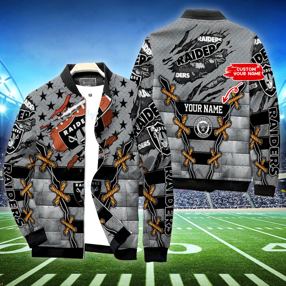 Las Vegas Raiders Personalized Bomber Jacket BG473