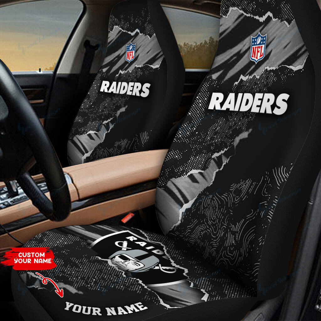 Las Vegas Raiders Personalized Car Seat Covers BG100