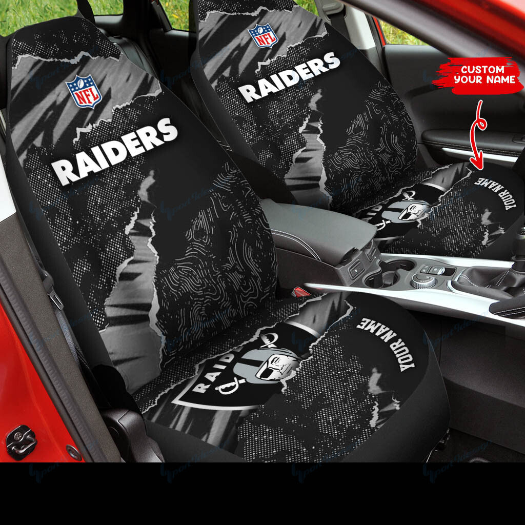 Las Vegas Raiders Personalized Car Seat Covers BG100