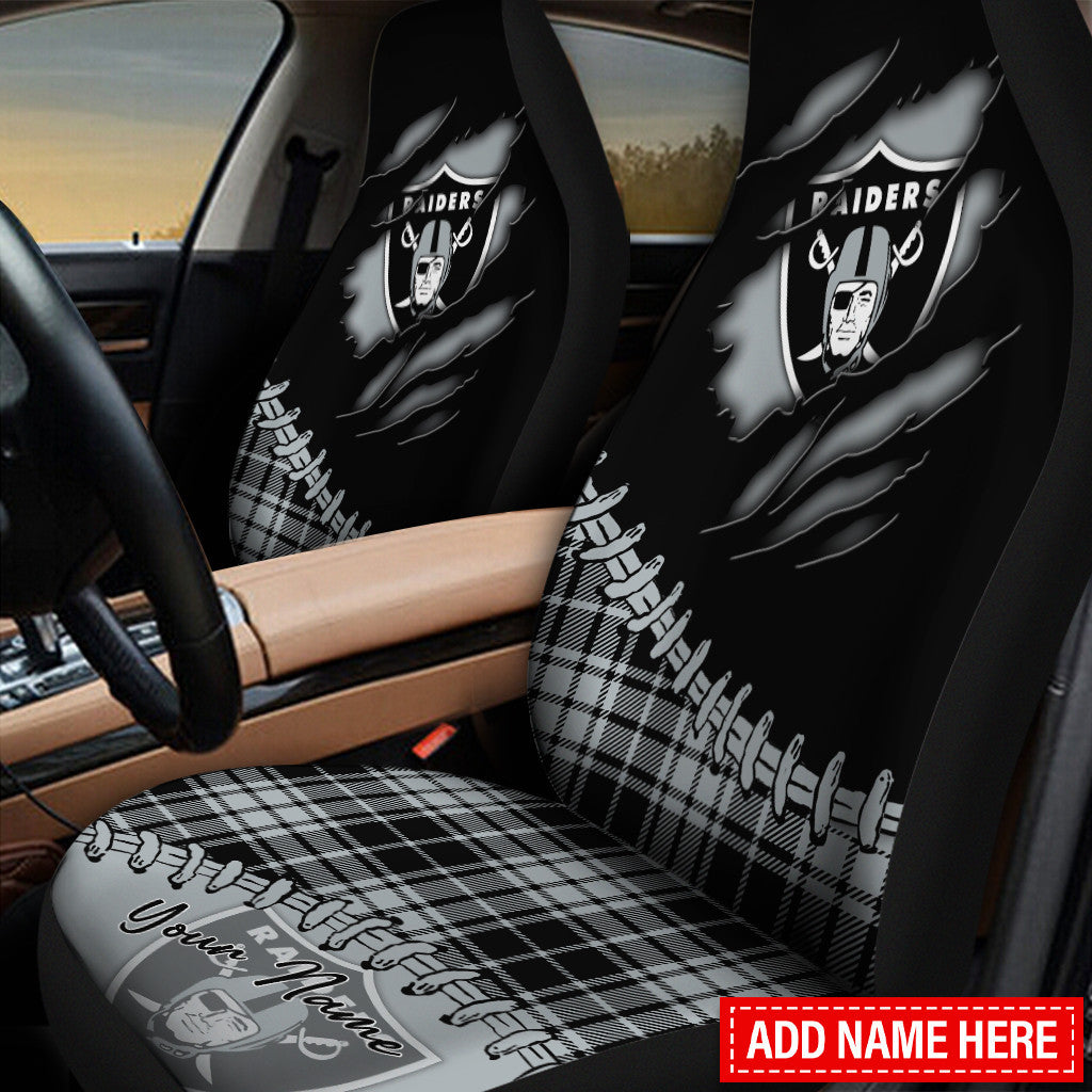 Las Vegas Raiders Personalized Car Seat Covers BG337