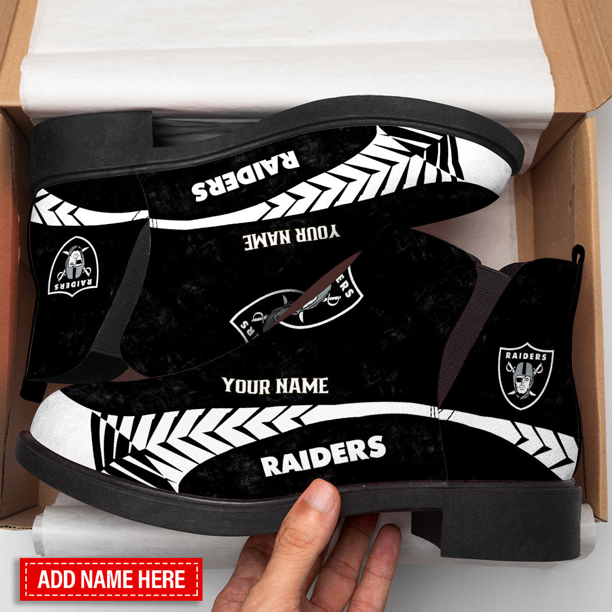 Las Vegas Raiders Personalized Comfort & Fashion Short Boots BG103