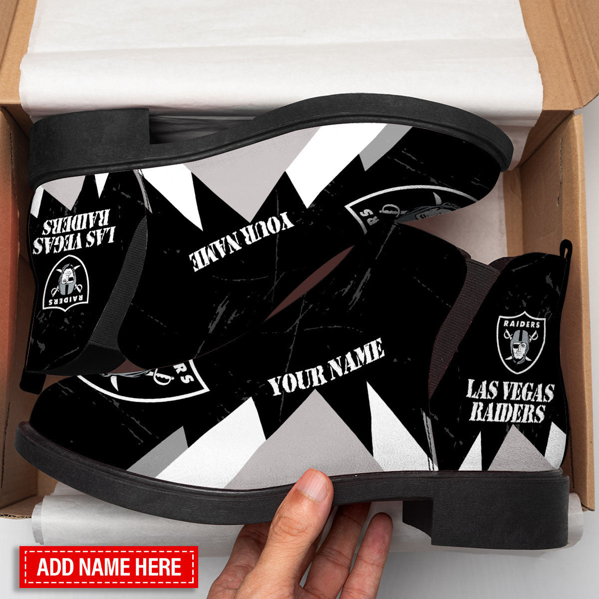 Las Vegas Raiders Personalized Comfort & Fashion Short Boots BG110