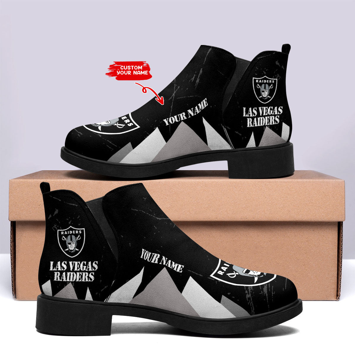 Las Vegas Raiders Personalized Comfort & Fashion Short Boots BG110