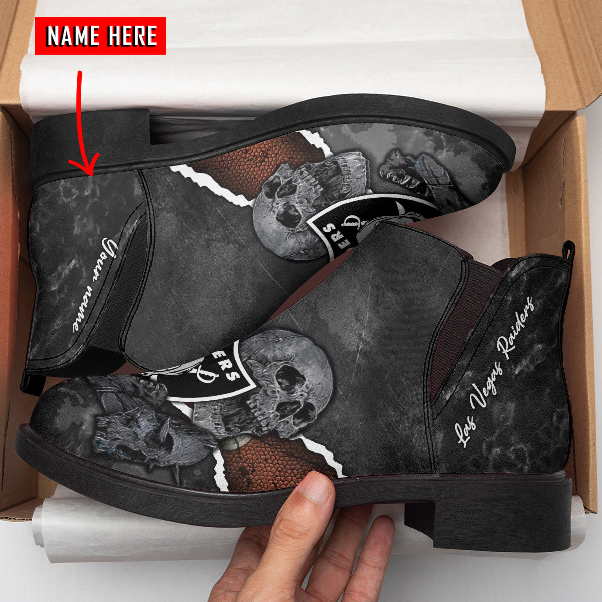 Las Vegas Raiders Personalized Comfort & Fashion Short Boots BG12