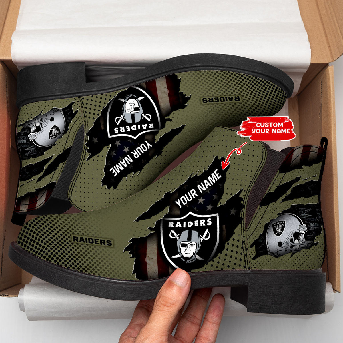 Las Vegas Raiders Personalized Comfort & Fashion Short Boots BG65