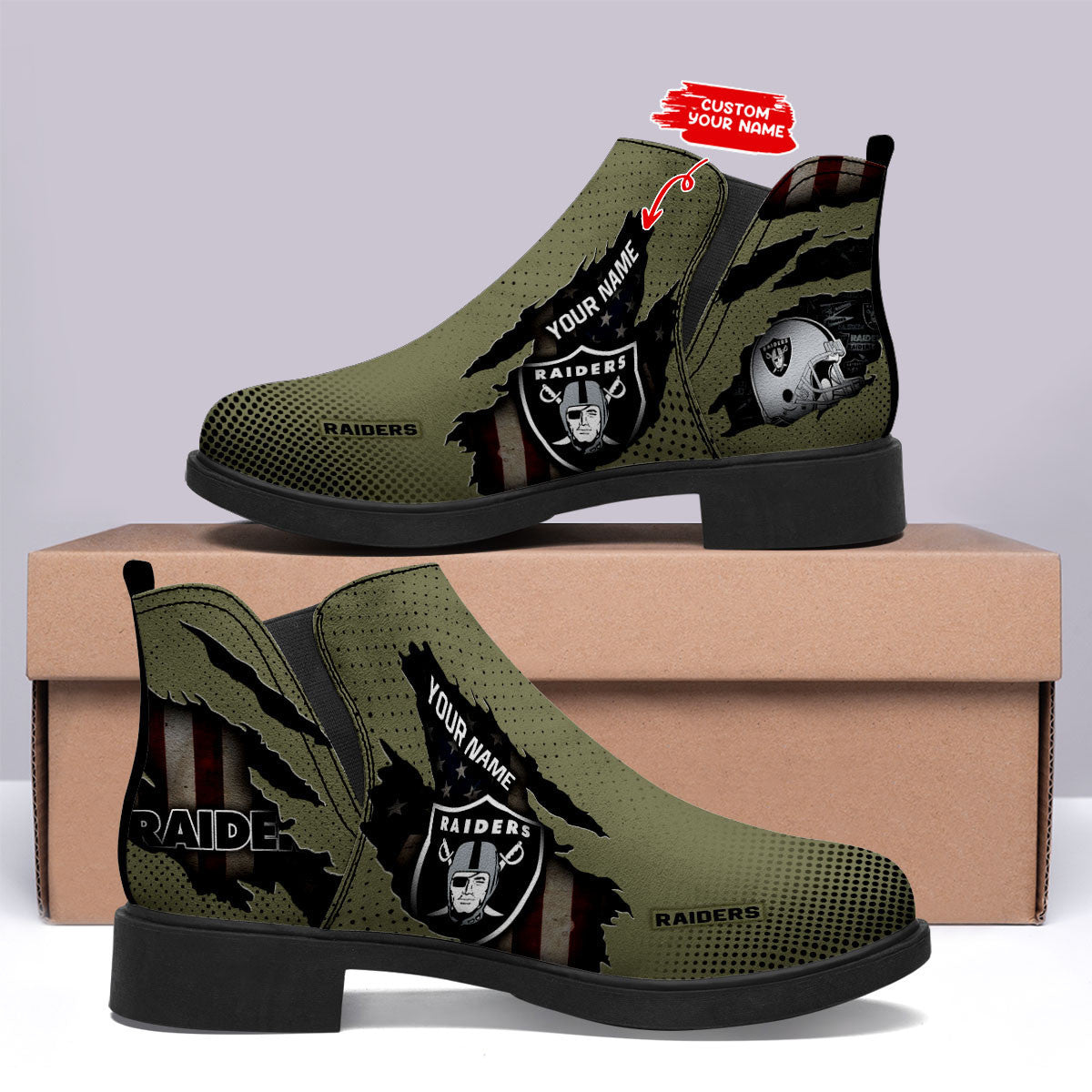 Las Vegas Raiders Personalized Comfort & Fashion Short Boots BG65
