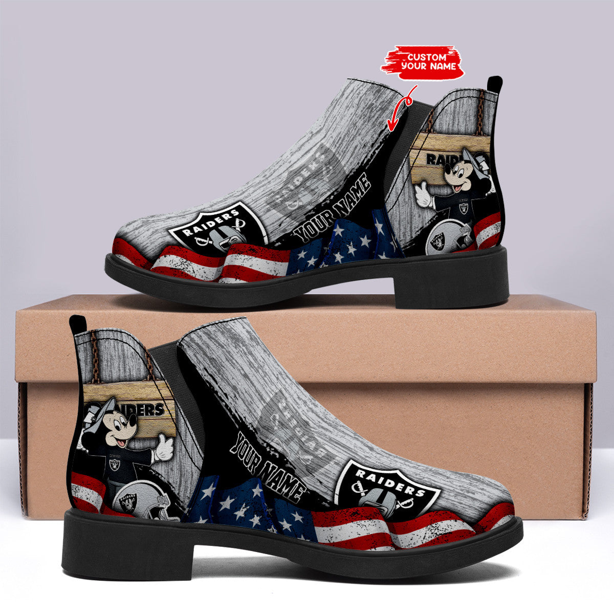 Las Vegas Raiders Personalized Comfort & Fashion Short Boots BG68