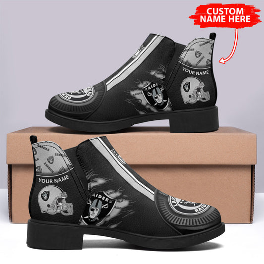 Las Vegas Raiders Personalized Comfort & Fashion Short Boots BG81