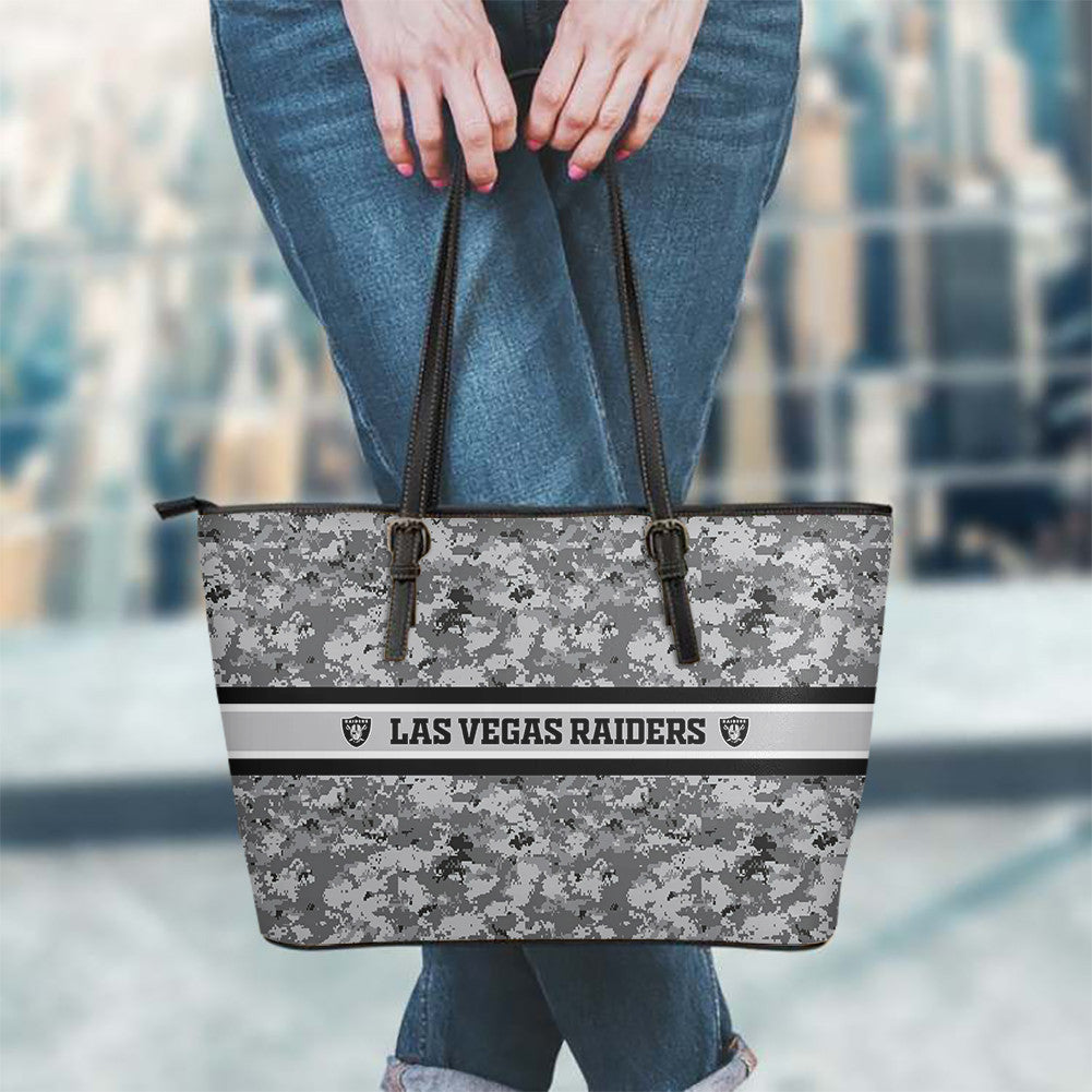 Las Vegas Raiders Personalized Leather Tote Hand Bag and Purse Set BB05