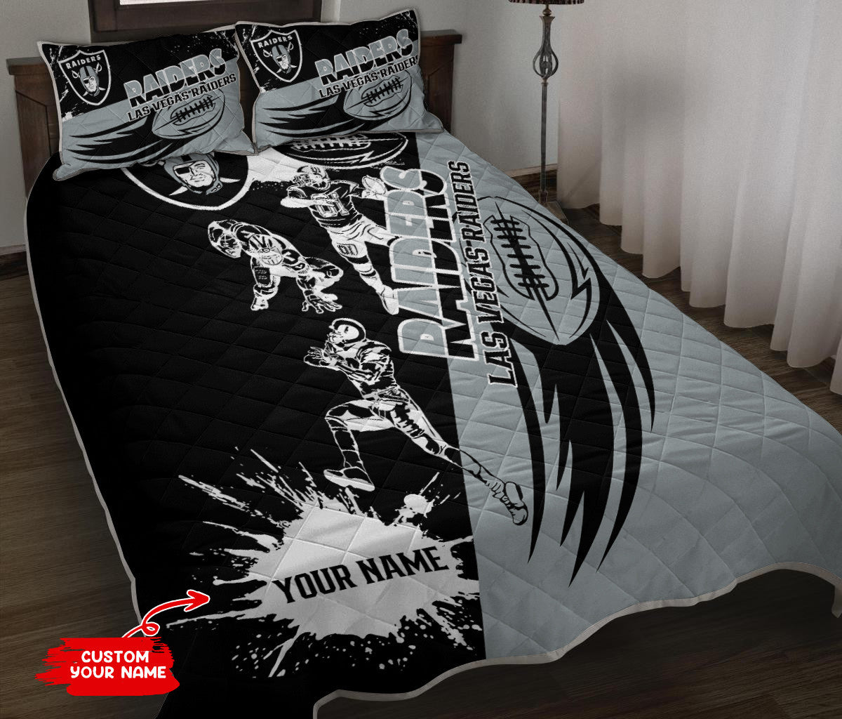Las Vegas Raiders Personalized Quilt Set BG68