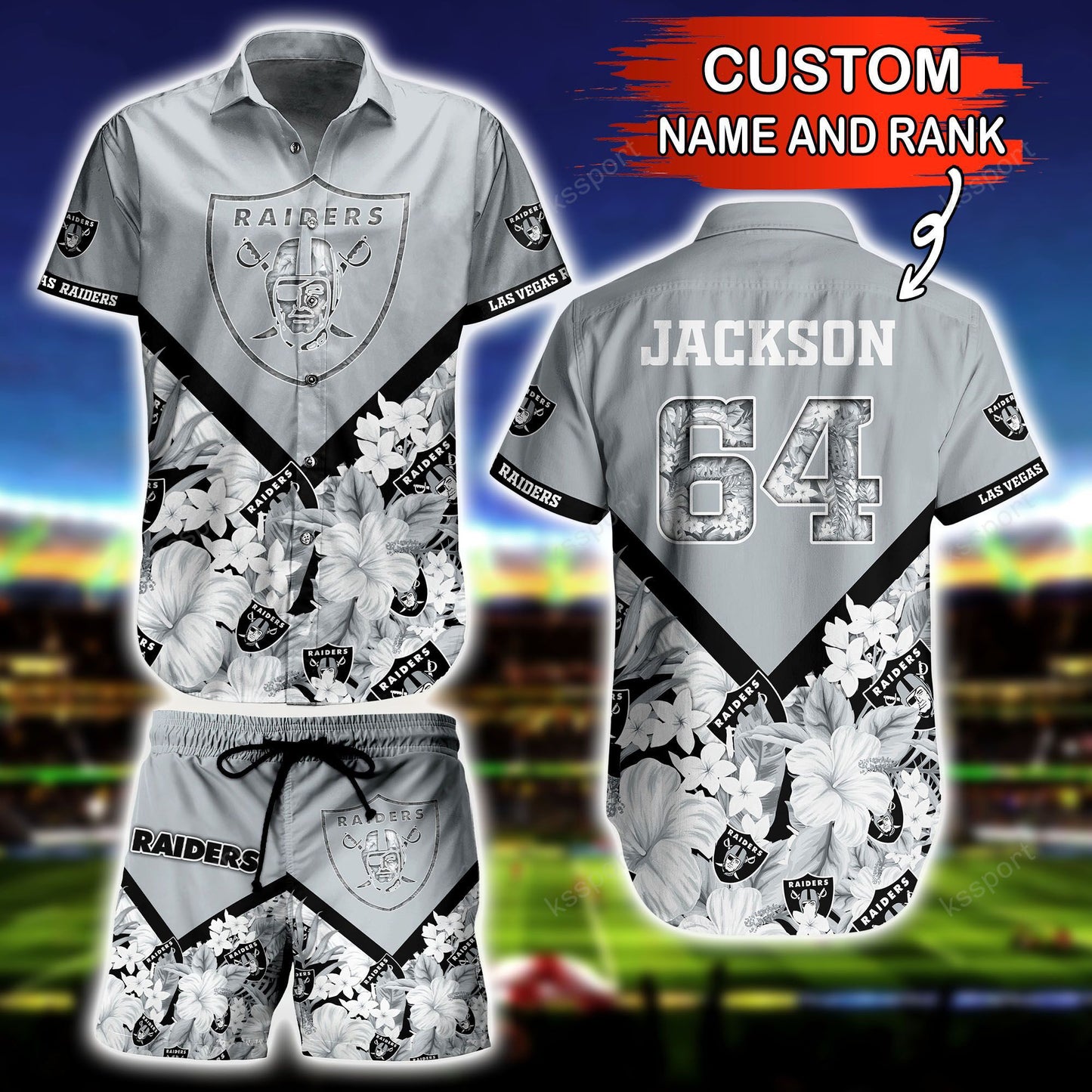 Las Vegas Raiders Personalized Shirt and Shorts BG285