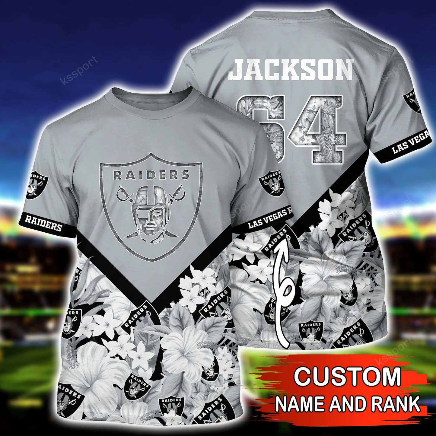 Las Vegas Raiders Personalized Shirt and Shorts BG285