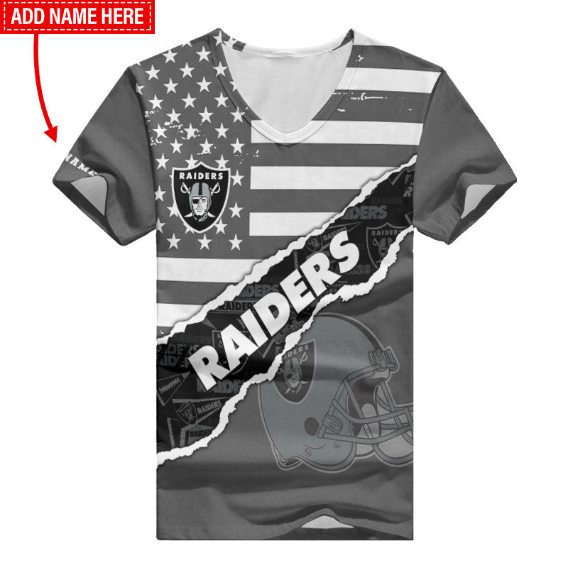 Las Vegas Raiders Personalized Summer V-neck Women T-shirt BG403