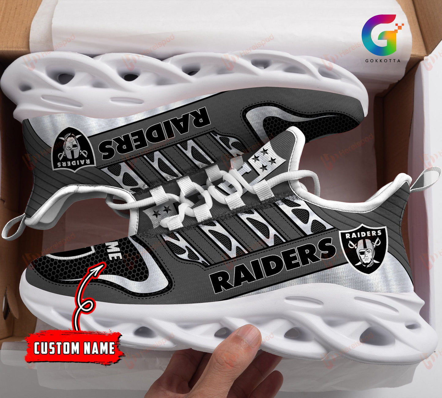 Las Vegas Raiders Personalized Yezy Running Sneakers 230