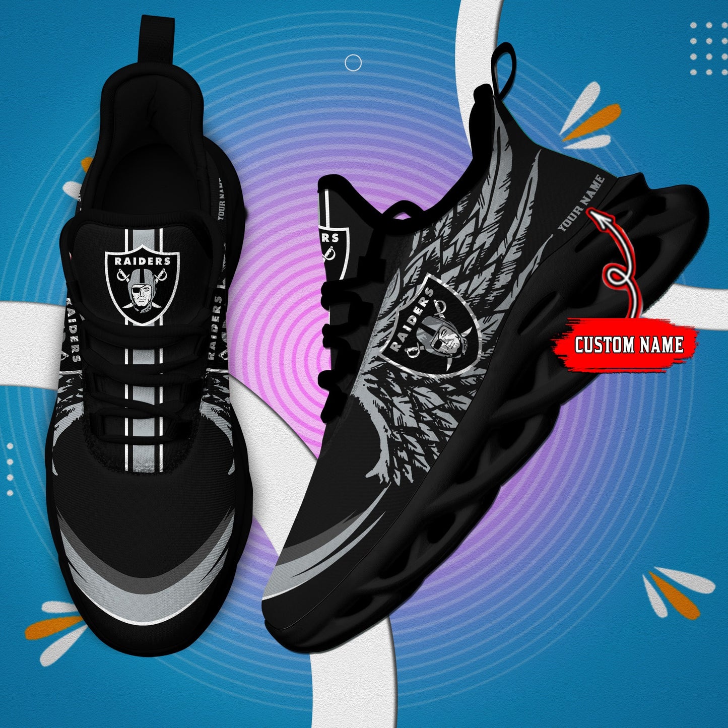 Las Vegas Raiders Personalized Yezy Running Sneakers BB676