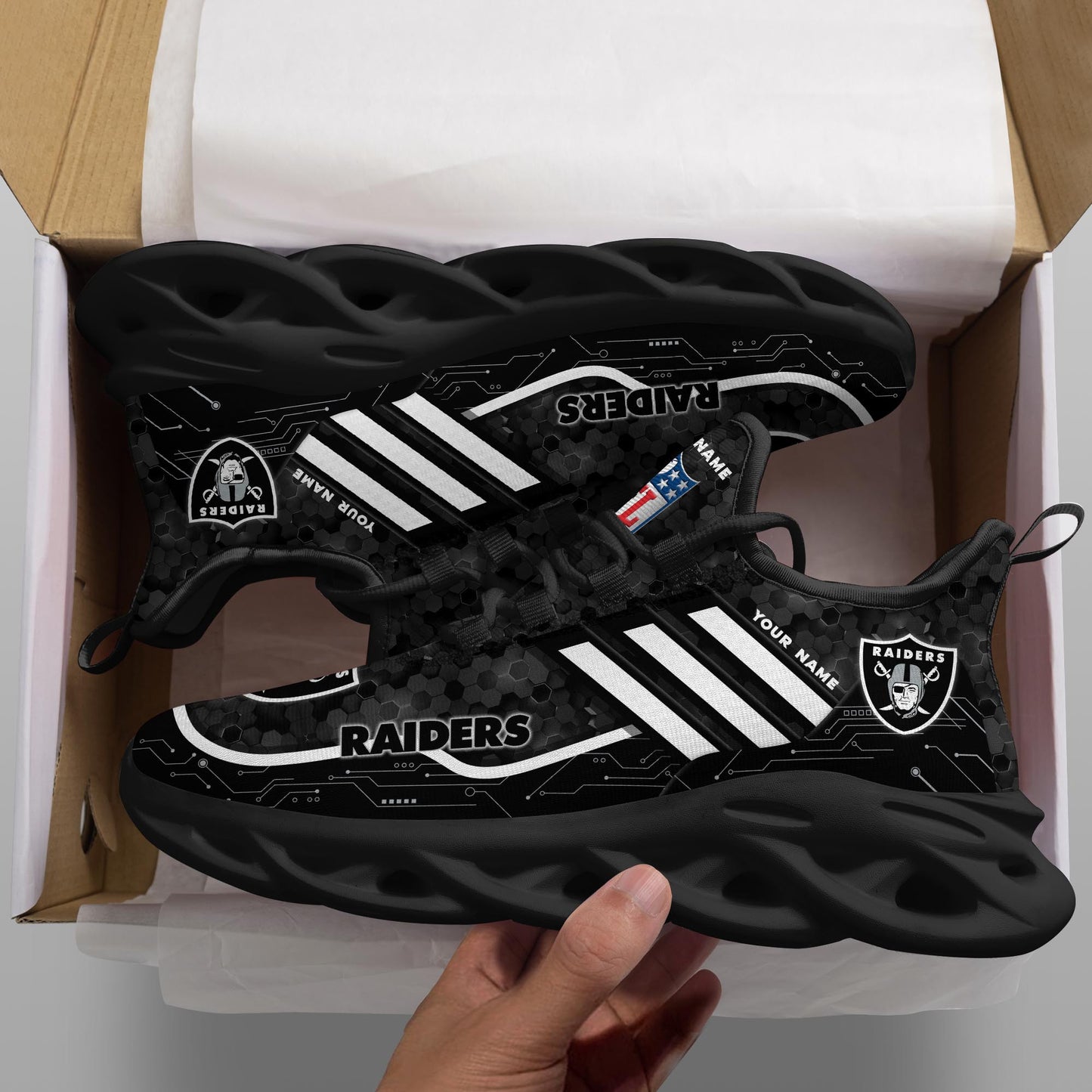 Las Vegas Raiders Personalized Yezy Running Sneakers SPD655