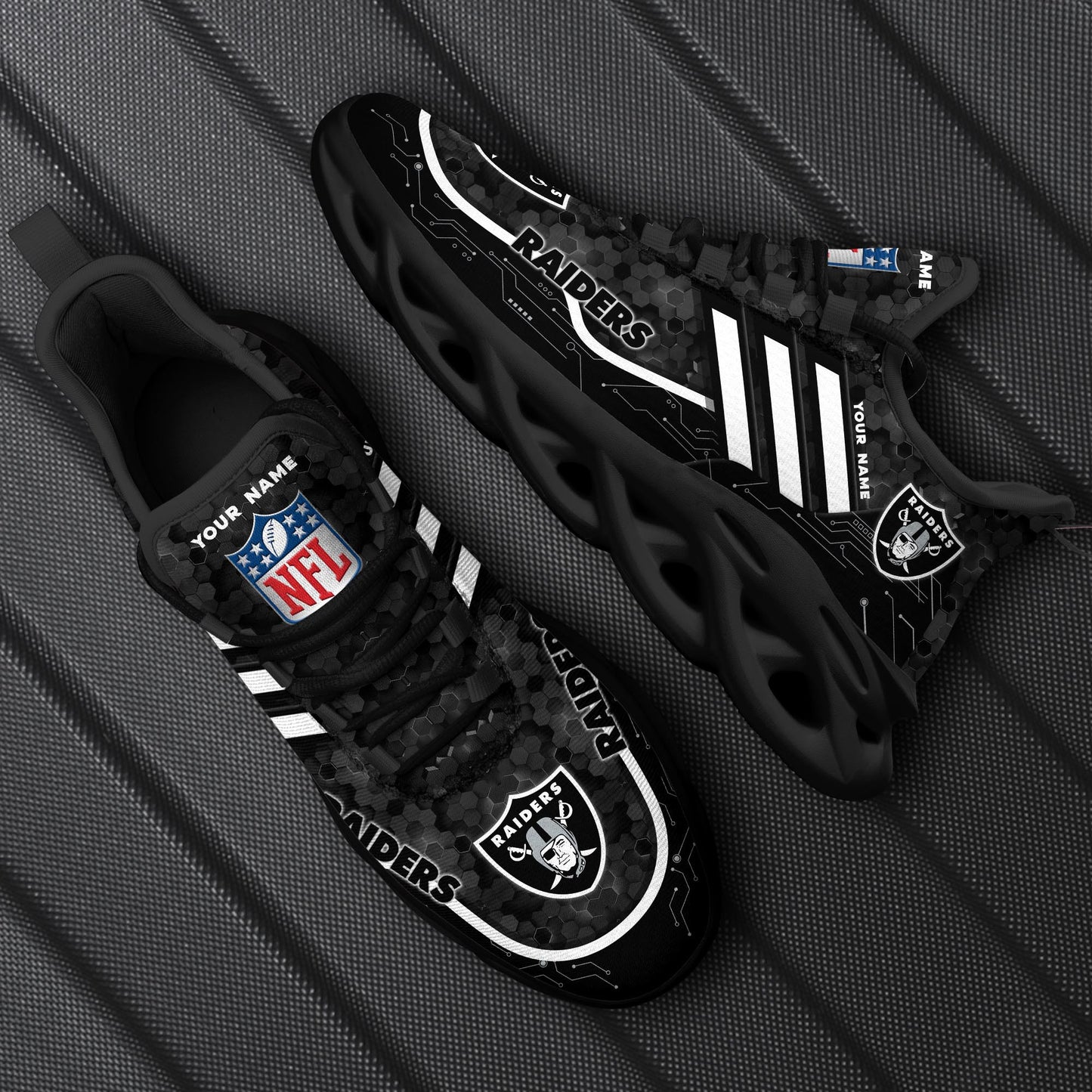 Las Vegas Raiders Personalized Yezy Running Sneakers SPD655