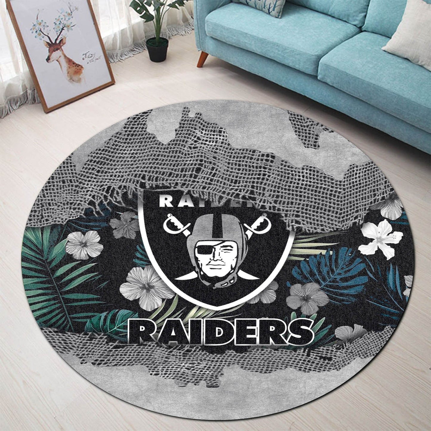 Las Vegas Raiders Round Rug 204