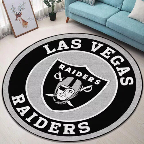 Las Vegas Raiders Round Rug 48