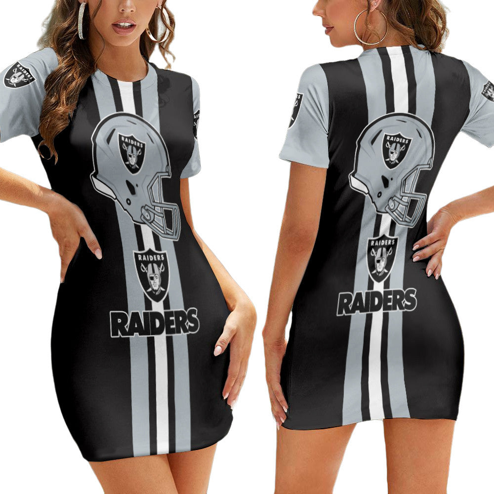 Las Vegas Raiders Sleeve Bodycon Mini Dress BG263