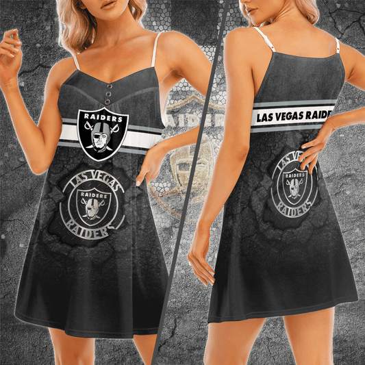 Las Vegas Raiders V-Neck Cami Dress Women 01
