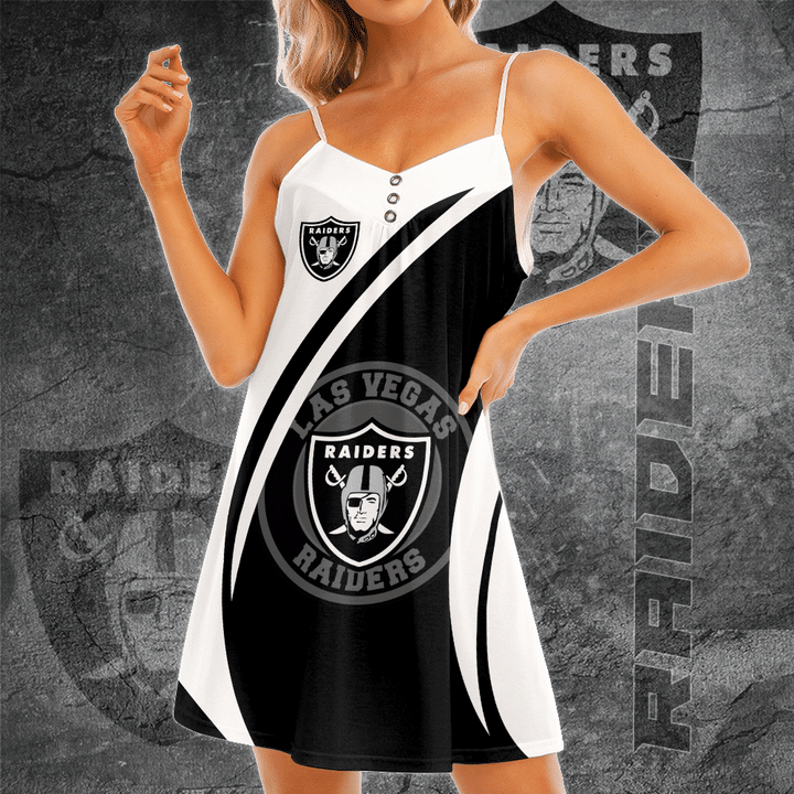 Las Vegas Raiders V-Neck Cami Dress Women 02