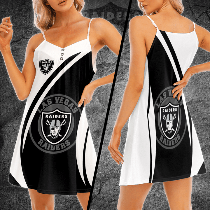 Las Vegas Raiders V-Neck Cami Dress Women 02