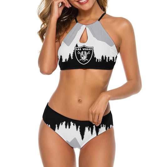 Las Vegas Raiders Women’s Cami Keyhole One-piece Swimsuit BG03