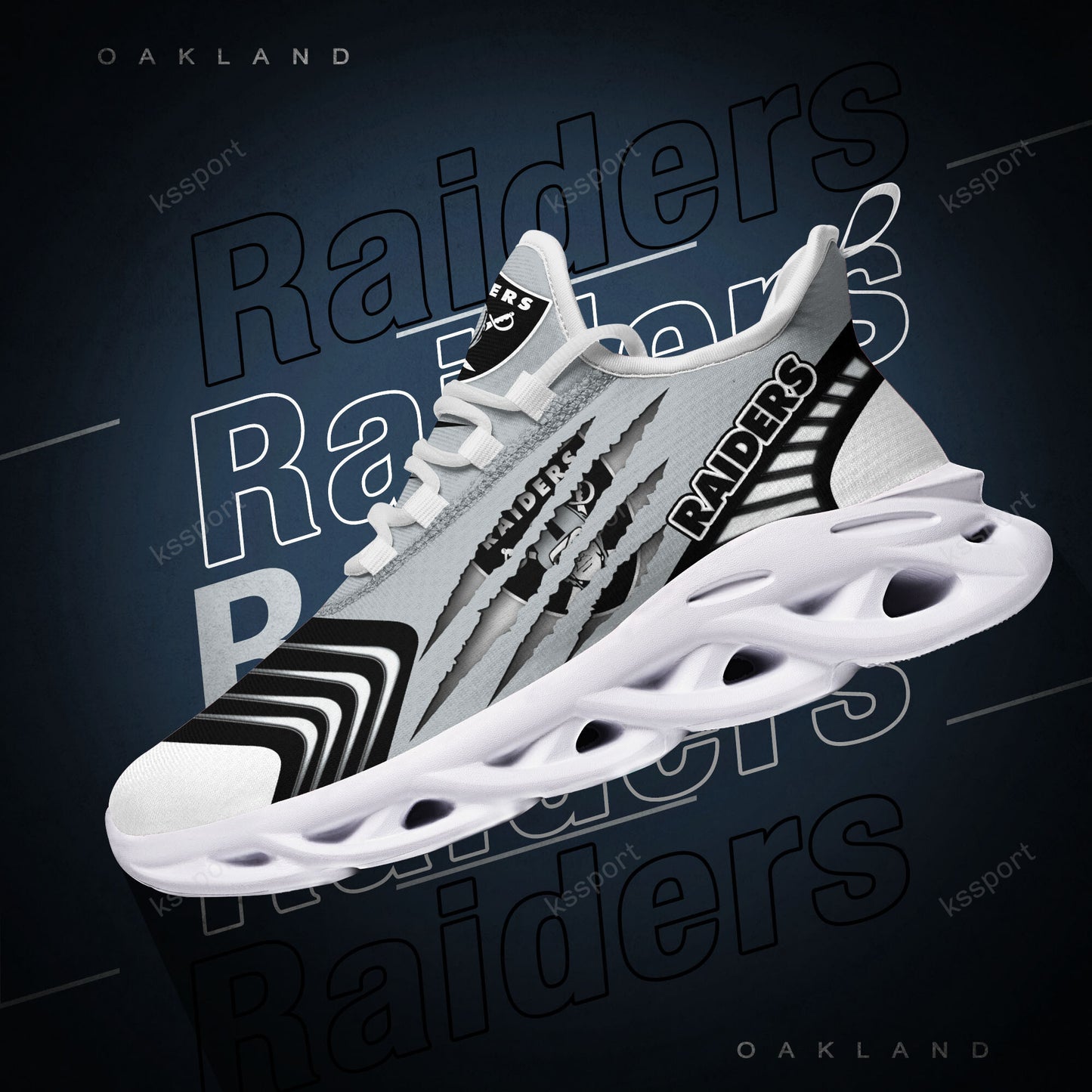 Las Vegas Raiders Yezy Running Sneakers BB402