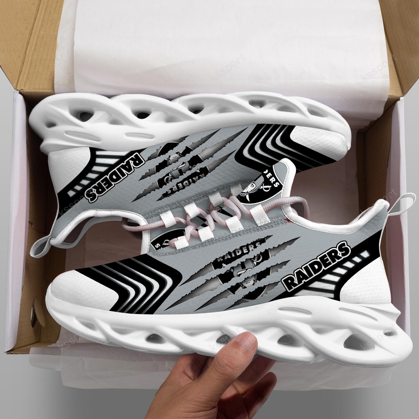Las Vegas Raiders Yezy Running Sneakers BB402