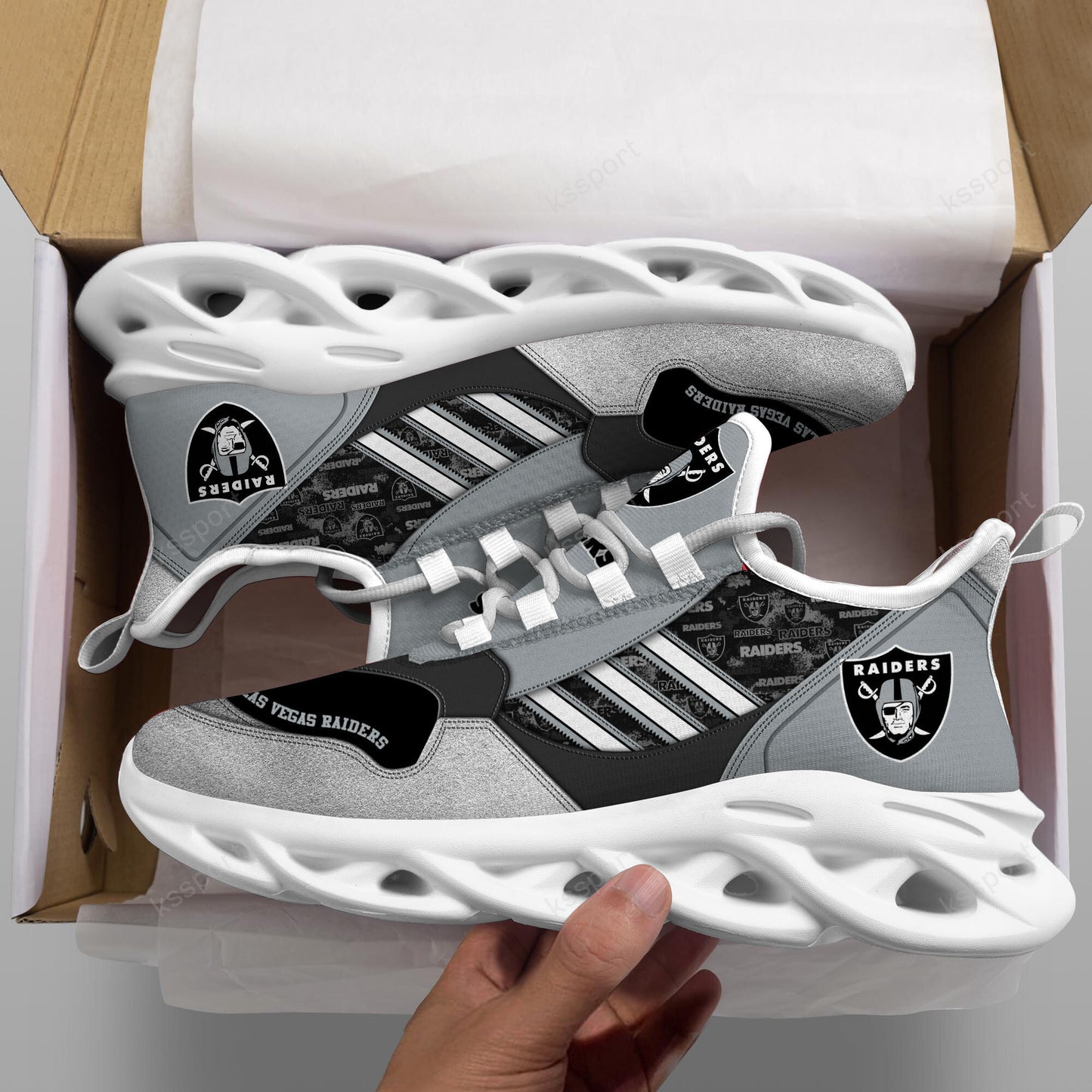 Las Vegas Raiders Yezy Running Sneakers BG750