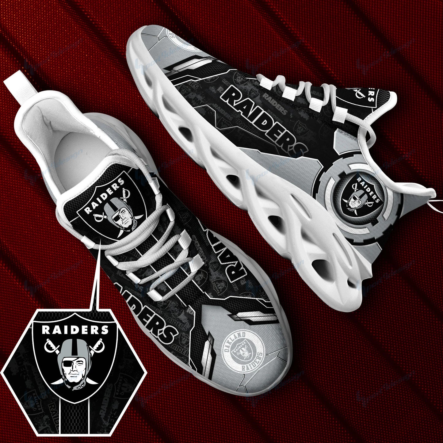 Las Vegas Raiders Yezy Running Sneakers SPD28