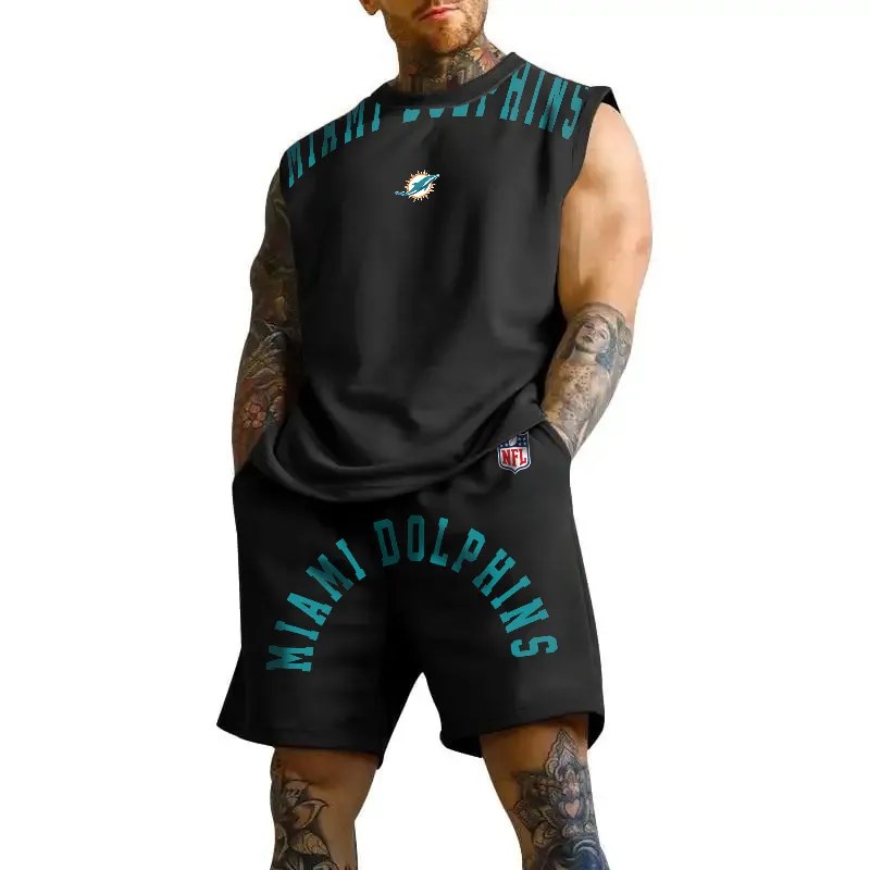 Miami Dolphins Combo Men Jersey Tank Top and Shorts AZICOTATTMS00007