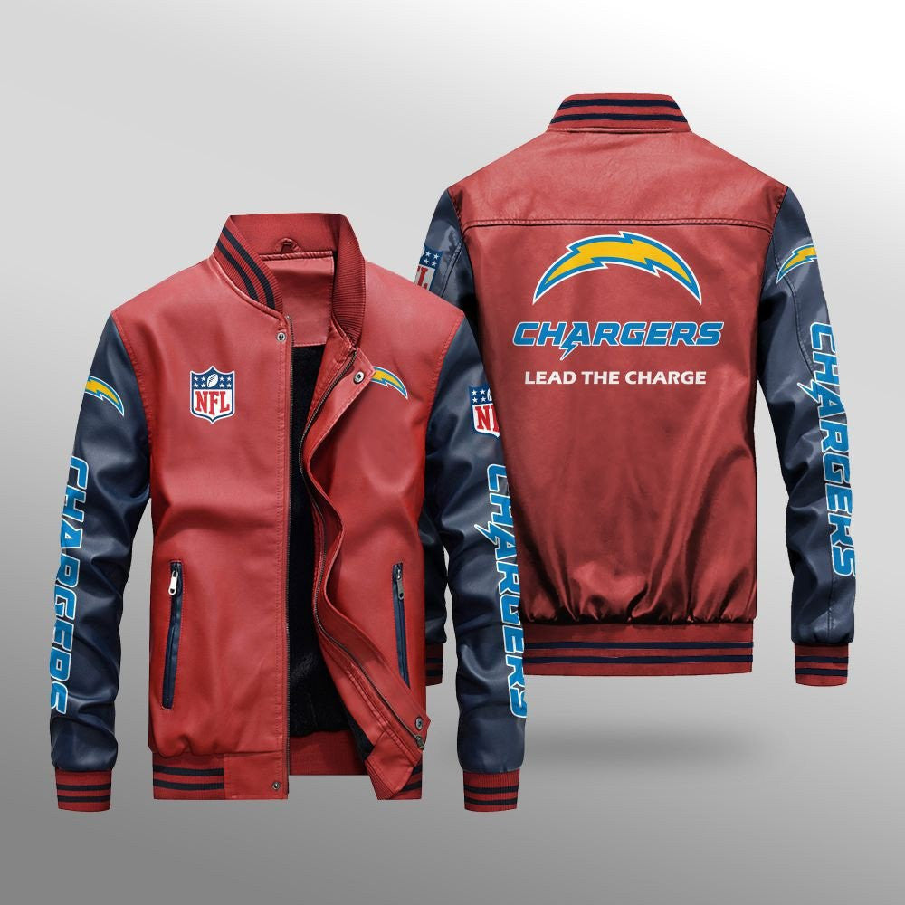 Los Angeles Chargers Leather Bomber Jacket BG57